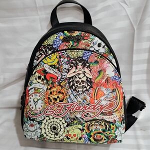 Ed Hardy Multicolor Tattoo Design Backpack